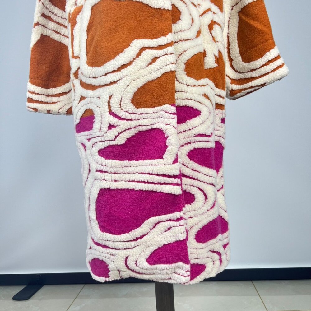 NWOT Farm Rio Wool Blend Hearts Fleece Oversized Coat Size M Multicolor - Picture 4 of 12